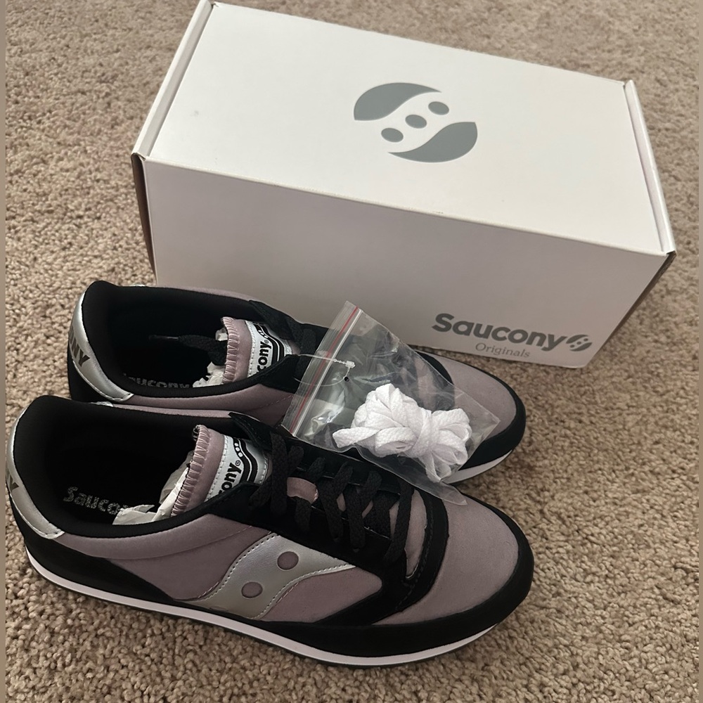 Saucony Originals Black and Silver Sneakers